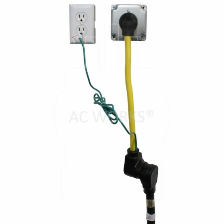 Ac Works 1.5FT 3-Prong 50A Old Range/Welder Outlet-NEMA 14-50R EV/RV 50A 125/250V RV10501450-018